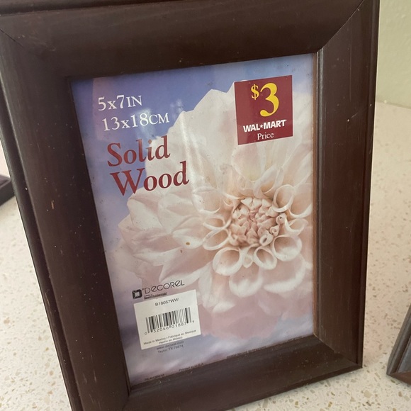 Three solid wood picture frames -fit photos sized 5” x 7” - Picture 3 of 5